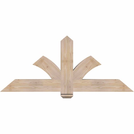 Ekena Millwork Redmond Smooth Timber Gable Bracket, Douglas Fir, 60"W x 25"H x 5 1/2"D x 5 1/2"F, 10/12 Pitch GBW060X25X0606RED00SDF